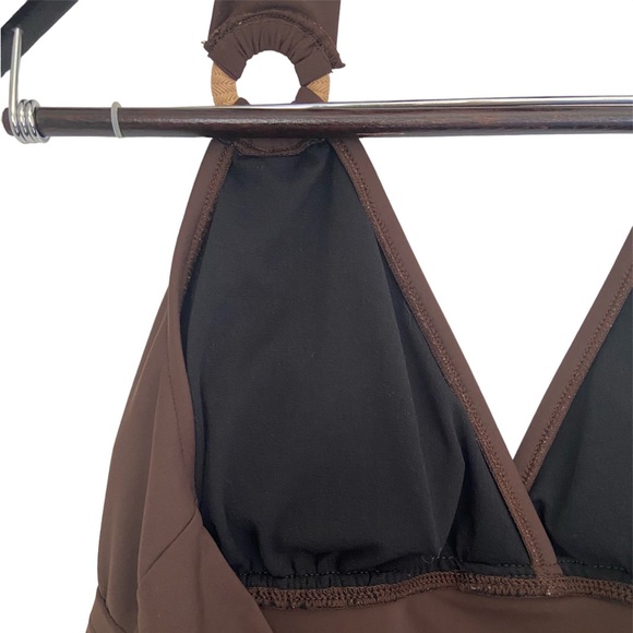 Simply Swim Brown Swim Coverup Halter Dress Size 12 - Picture 7 of 8